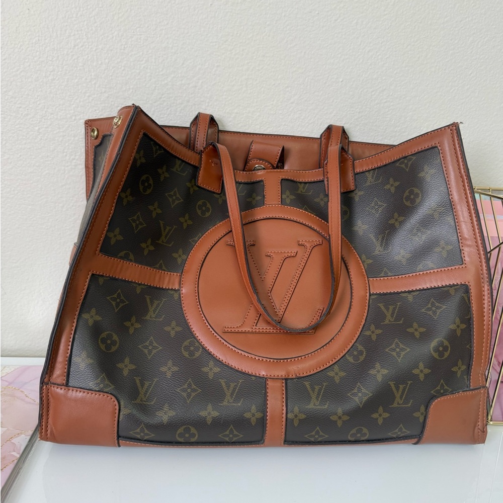 Monogram Brown and Tan Tote